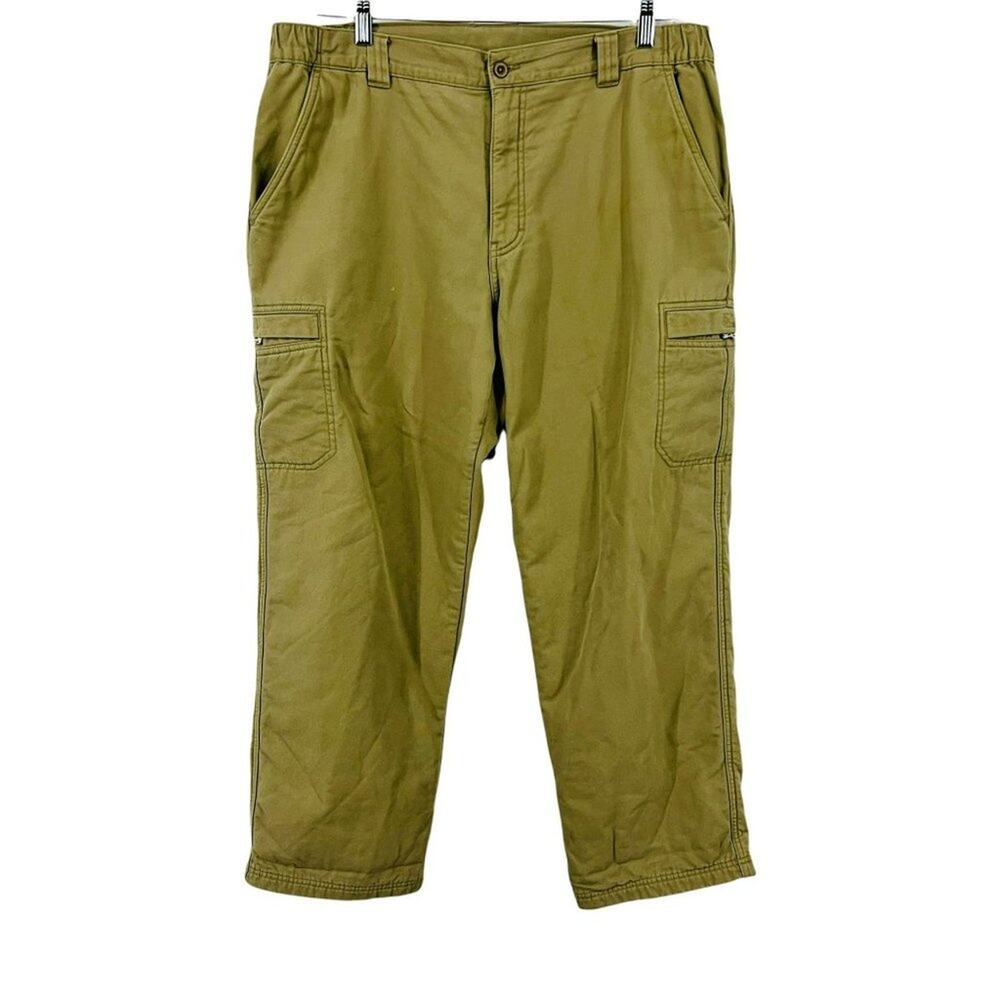 Copied - L.L. Bean Mens Fleece Lined Comfort Waist Khaki Canvas Pathfinder 38